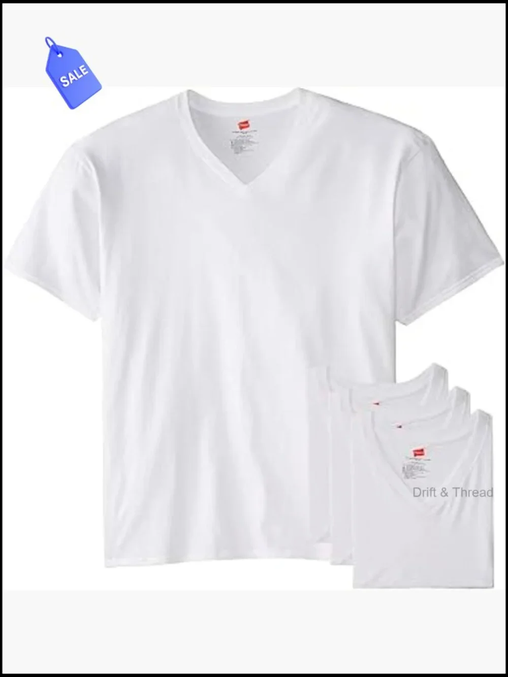 Men's Cotton V-Neck Undershirts Multipack Tall Fit (5 Pack)